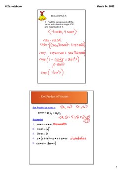 Dot Product of Vectors