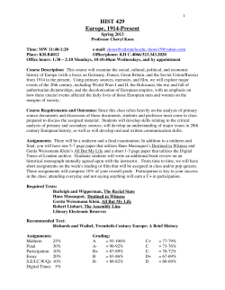 HIST 429 Europe, 1914-Present - California State University, Los