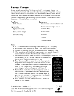 Paneer - Cure Cooking