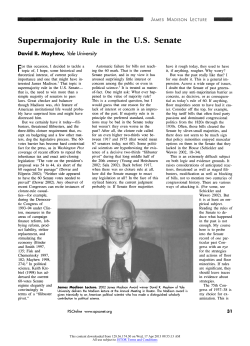 Supermajority Rule in the U.S. Senate