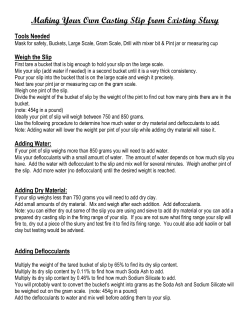 Making Your Own Casting Slip from Existing Slury