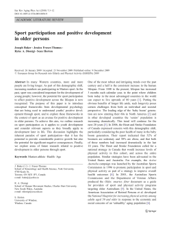 Sport participation and positive development in older persons