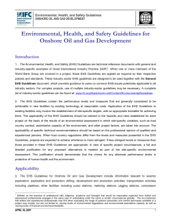 Guide for Preparation of Draft Industry Sector EHS Guidelines