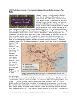 The Concord Bridge and Concord`s Revolutionary War Pastor