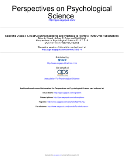 Science Perspectives on Psychological