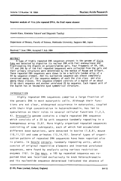 Sequence analysis of Vicia faba repeated DNA, the FokI repeat