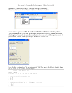 How to use R Commander for Contingency Tables (Section 6.4