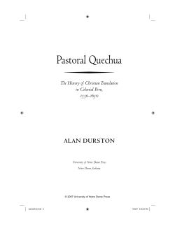 Pastoral Quechua - University of Notre Dame Press