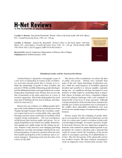 Rethinking Gender and the American Revolution - H-Net