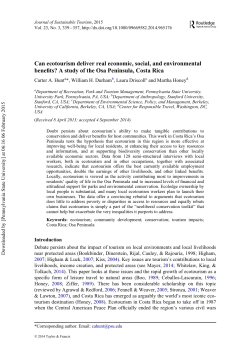 Can ecotourism deliver real economic, social, and environmental
