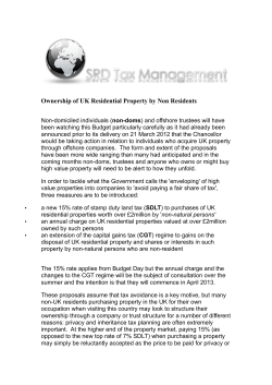 Ownership of UK Residential Property by Non Residents