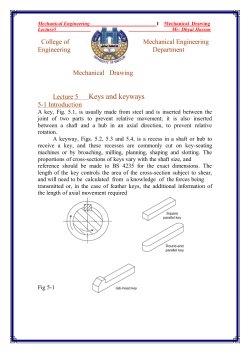 Lecture 5 Keys and keyways