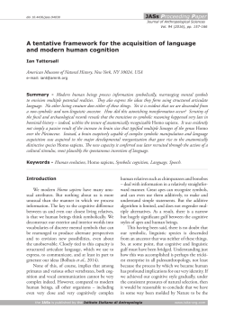 A tentative framework for the acquisition of language - Isita