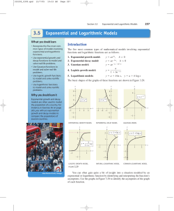 Exponential and Logarithmic Models