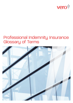 Professional Indemnity Insurance Glossary of Terms
