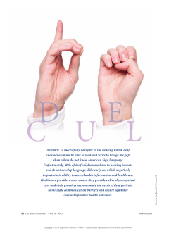 Abstract: To successfully navigate in the hearing world, deaf