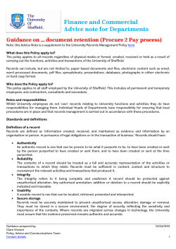 Document retention guidance for Procure 2 Pay process