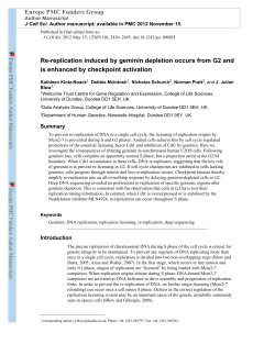 Re-replication induced by geminin depletion occurs from G2 and is