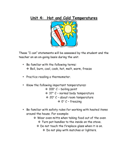 Unit 4: Hot and Cold Temperatures