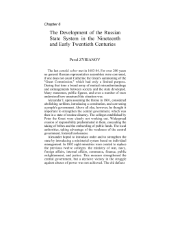 The Development of the Russian State System in the Nineteenth
