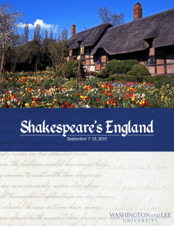 Shakespeare`s England - Washington and Lee University