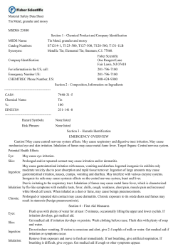 Material Safety Data Sheet Tin Metal, granular and mossy MSDS