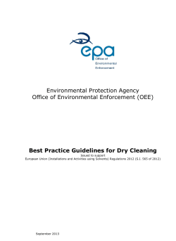 Best Practice Guidelines for Dry Cleaning