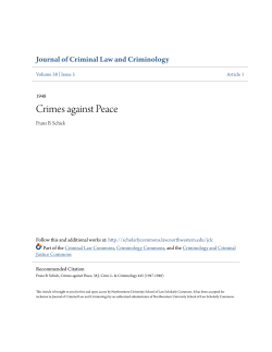 Crimes against Peace - Scholarly Commons