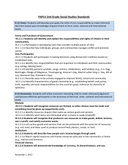 PAPLV 2nd Grade Social Studies Standards