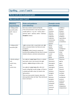 Spelling &ndash; years 5 and 6