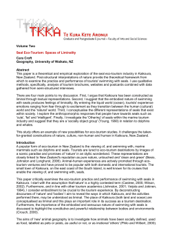 Seal Eco-Tourism: Spaces of Liminality