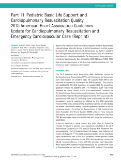 Part 11: Pediatric Basic Life Support and