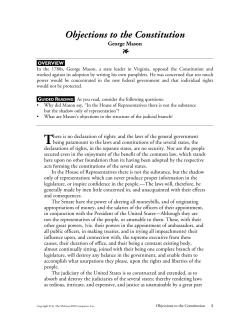 Objections to the Constitution