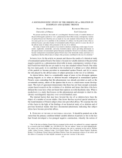 A SOCIOLINGUISTIC STUDY OF THE ORIGINS - ArtSites