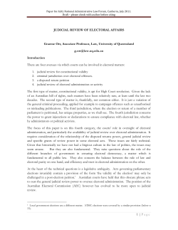 1 | Page JUDICIAL REVIEW OF ELECTORAL AFFAIRS Graeme Orr