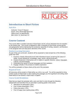 Syllabus: English 2309 Online: Introduction to World Literature