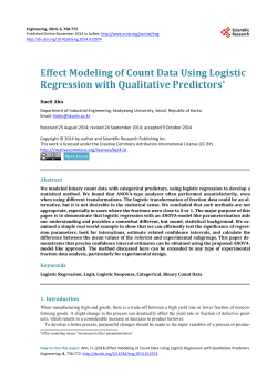 Effect Modeling of Count Data Using Logistic Regression with