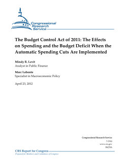 The Budget Control Act of 2011: The Effects on Spending and the