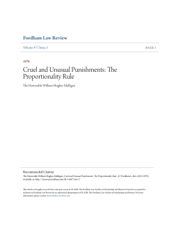 Cruel and Unusual Punishments: The Proportionality Rule