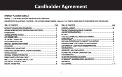 Cardholder Agreement