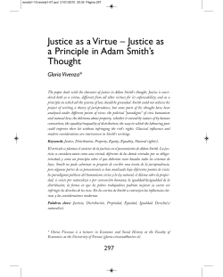 Justice as a Virtue &ndash; Justice as a Principle in Adam Smith`s Thought