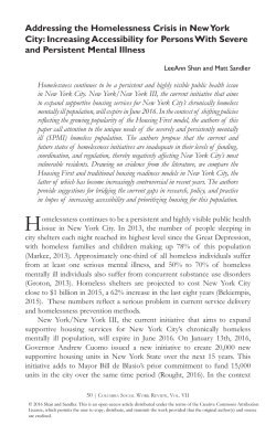 Addressing the Homelessness Crisis in New York City