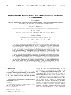 Hurricane &ldquo;Rainfall Potential&rdquo; Derived from