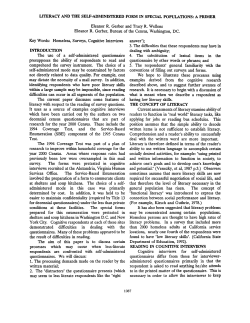 literacy and the self-administered form in special populations: a primer