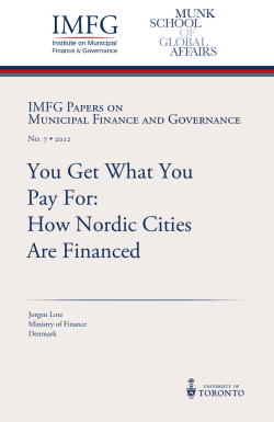 IMFG Paper No. 7: You Get What You Pay For: How Nordic Cities