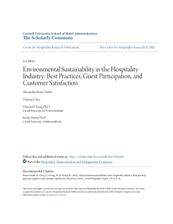 Environmental Sustainability in the Hospitality Industry: Best