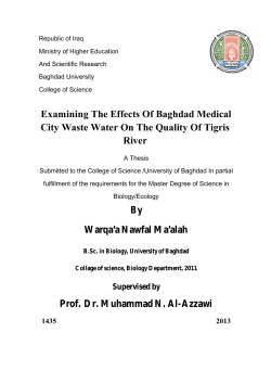 Examining The Effects Of Baghdad Medical City Waste Water On