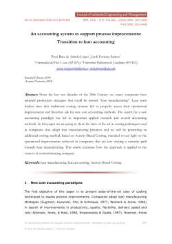 An accounting system to support process