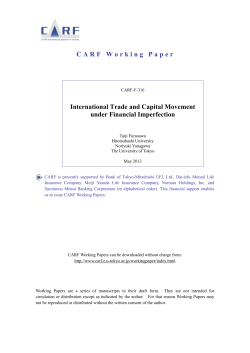 CARF Working Paper International Trade and Capital Movement