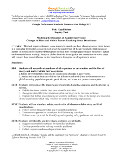 Modeling the Dynamics of Aquatic Ecosystems